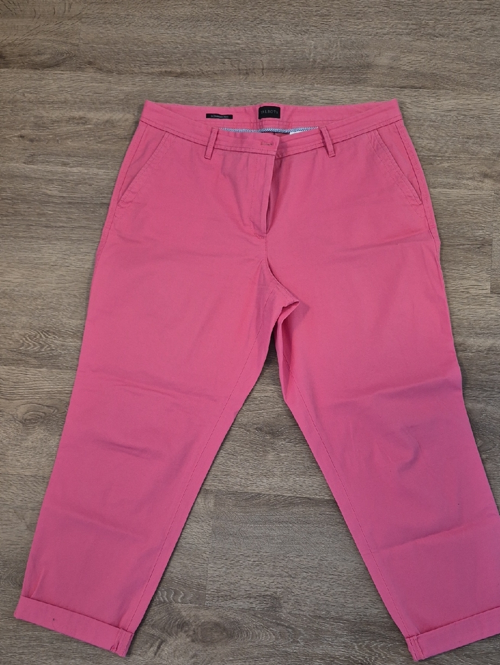 Talbots Bright Pink Cropped Chinos. Size 14